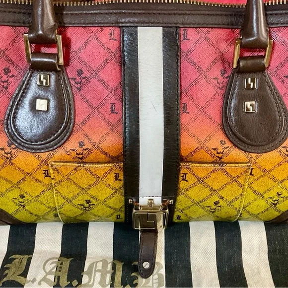 L.A.M.B. Red and Yellow ombré Rasta tote bag - Picture 7 of 12